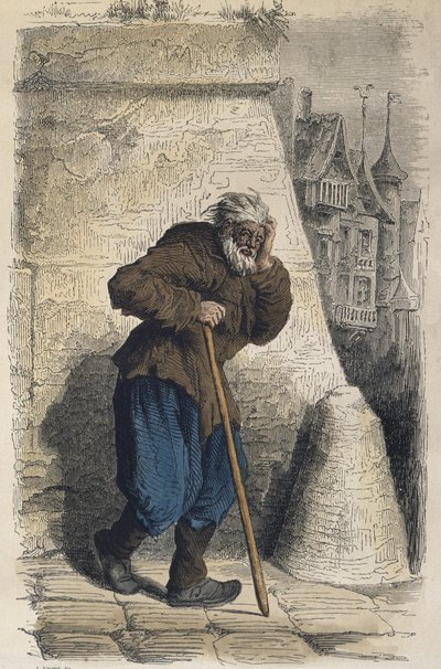 Beggar, after Jacques Callot, engraved by Adrien Lavieille by Albert Charles August Racinet